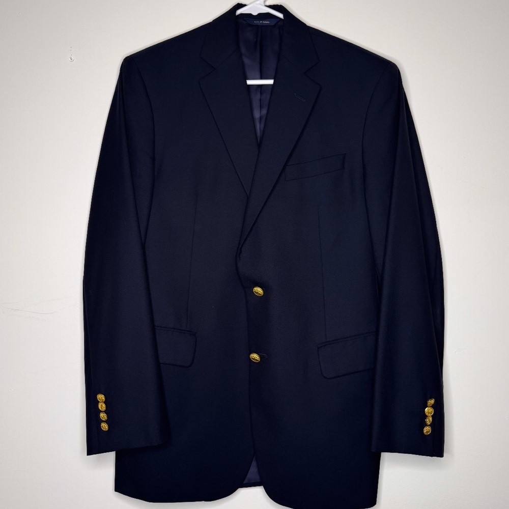 Brooks Brothers Loro Piana Wool Navy Blazer- 39R